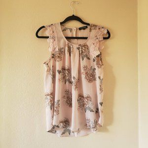 Charmed by Eve women's floral blouse size M Rose